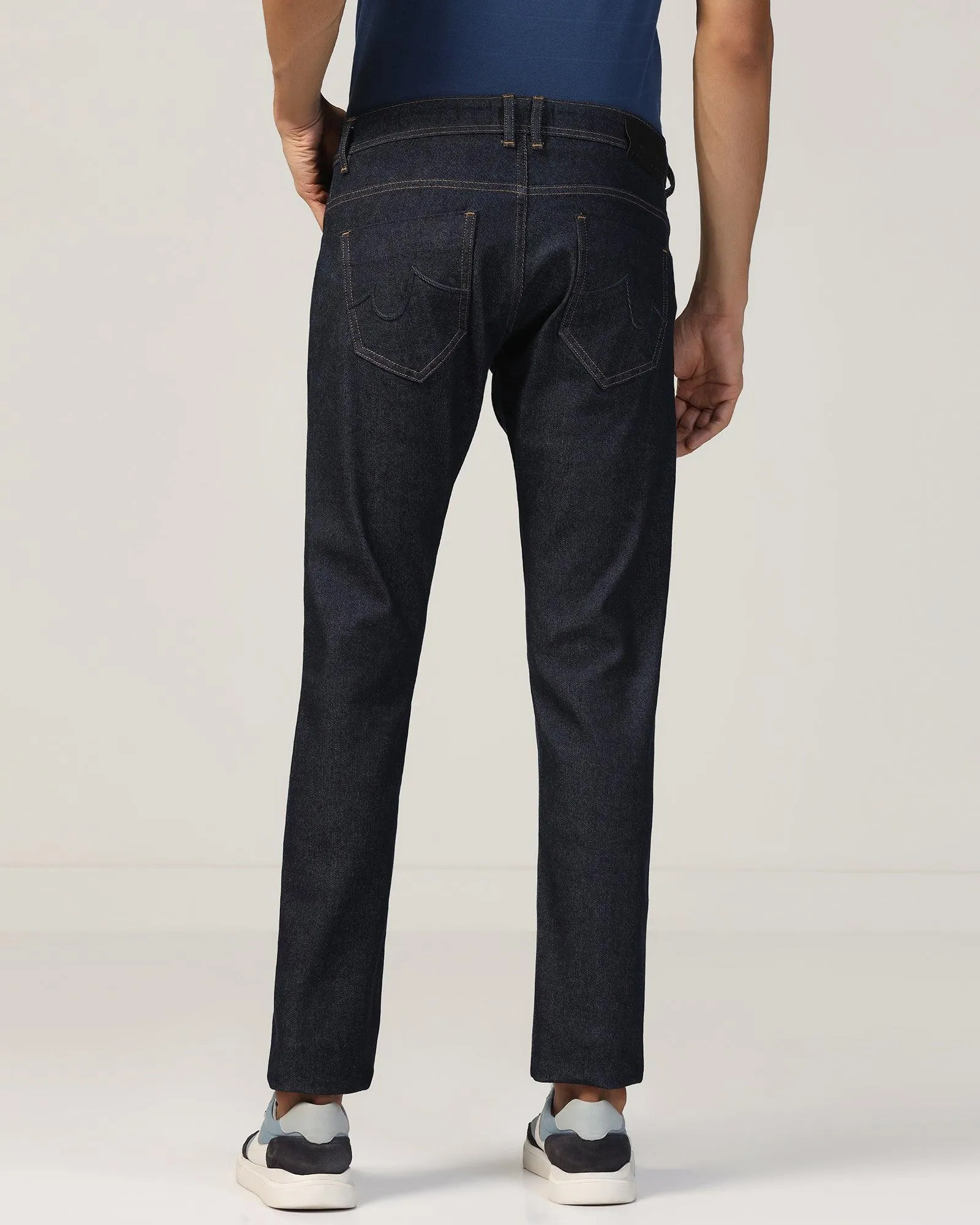 No Gap Waist Design Flexible Match Super Clean Slim Comfort Buff Fit Indigo Blue Jeans - Callum