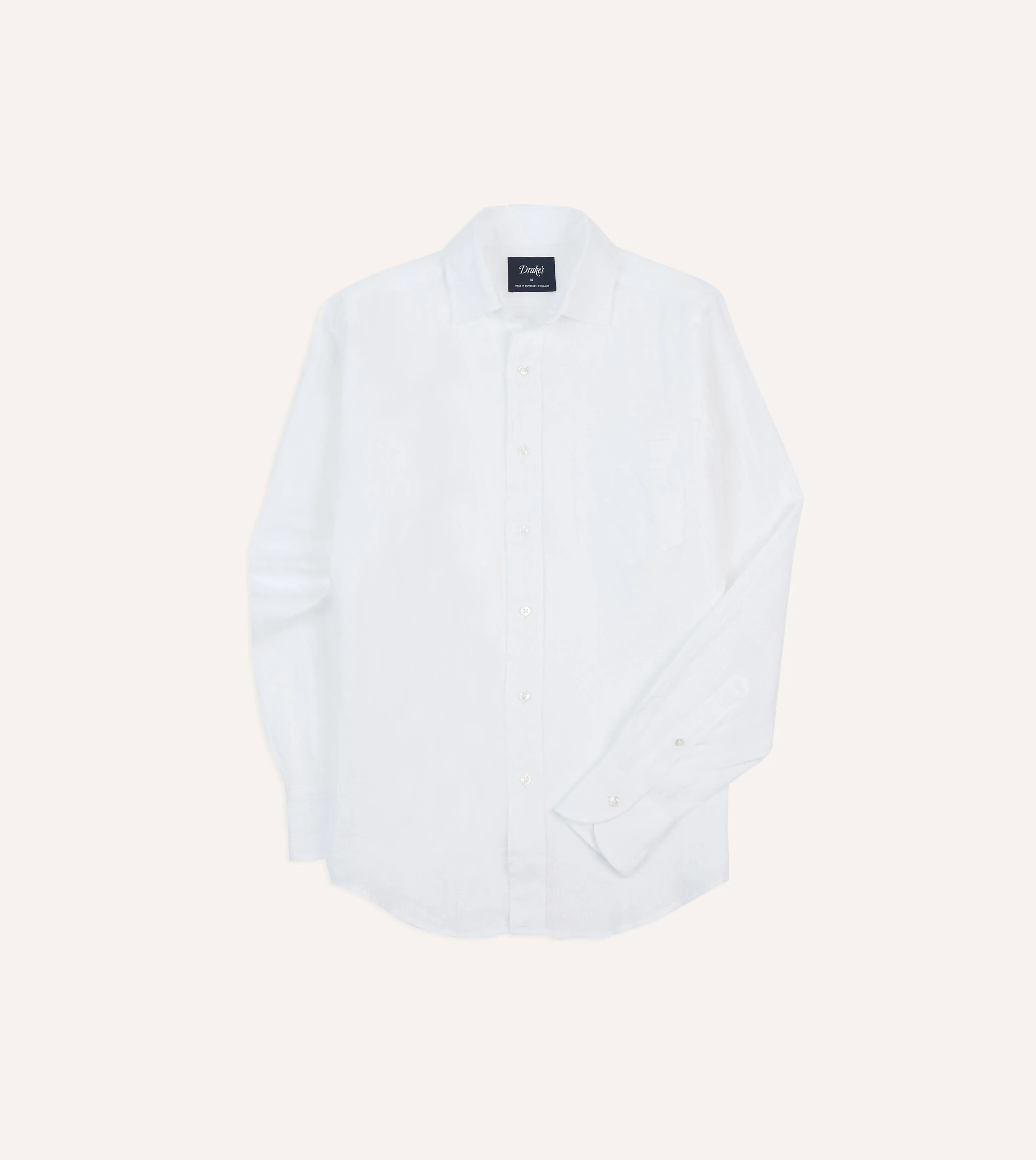 Sustainable Choice White Linen Spread Collar Shirt