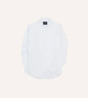 Sustainable Choice White Linen Spread Collar Shirt