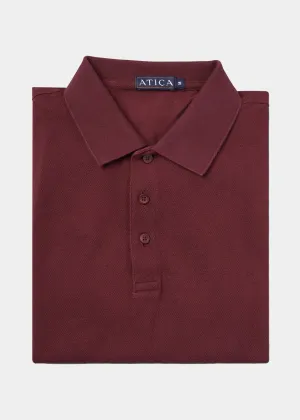 DoubleLayered Fabric Performance Polo Wine Shirt