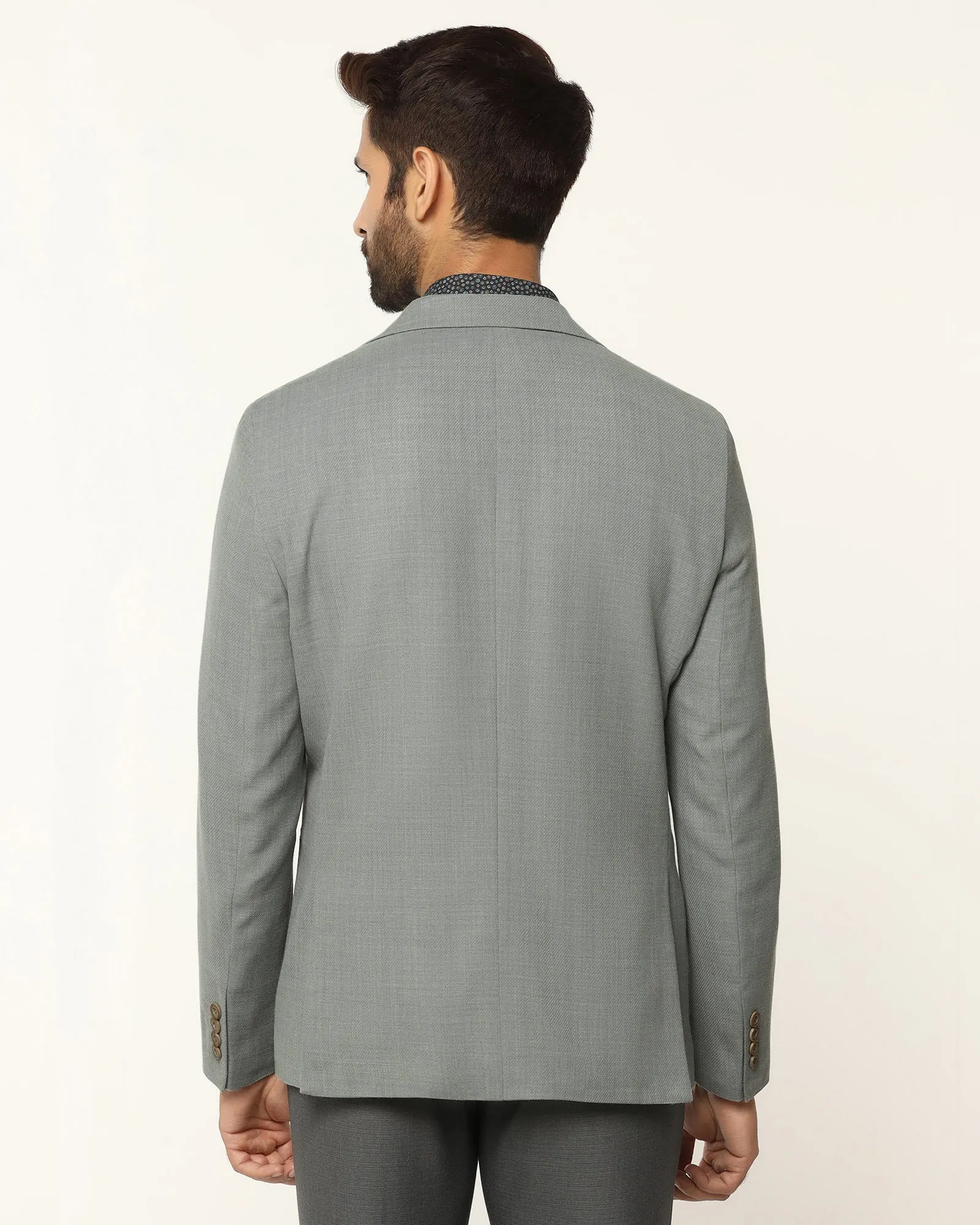 Luxe Formal Light Green Solid Blazer - Soho Ergonomic Shoulder Design
