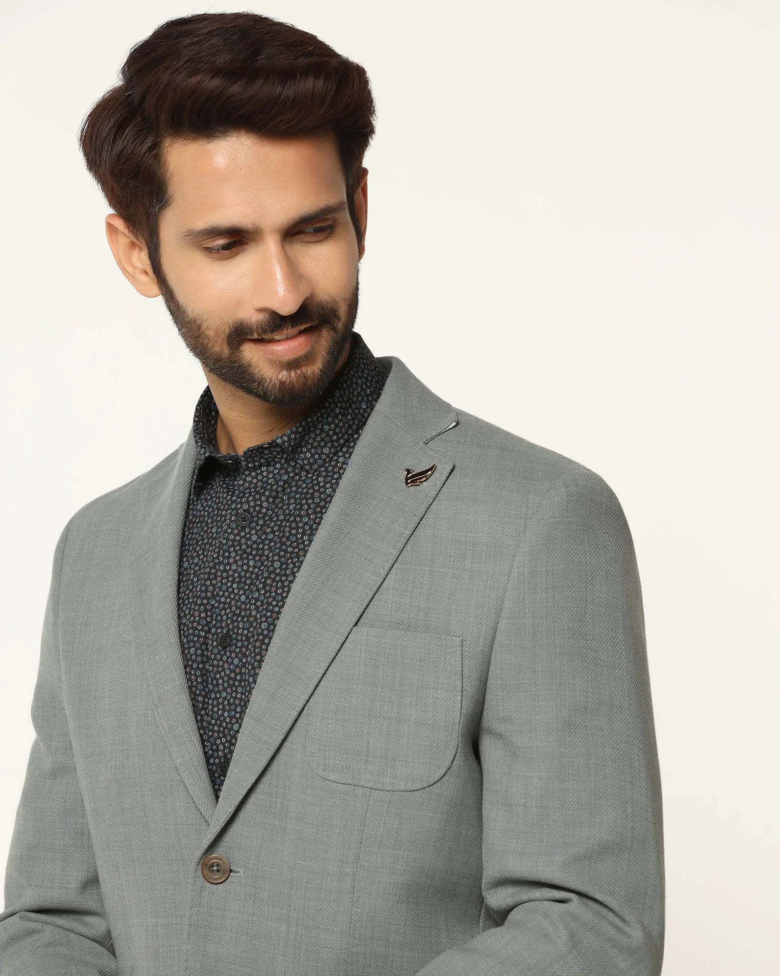 Frictionless Inner Layer Cozy Comfort Luxe Formal Light Green Solid Blazer - Soho