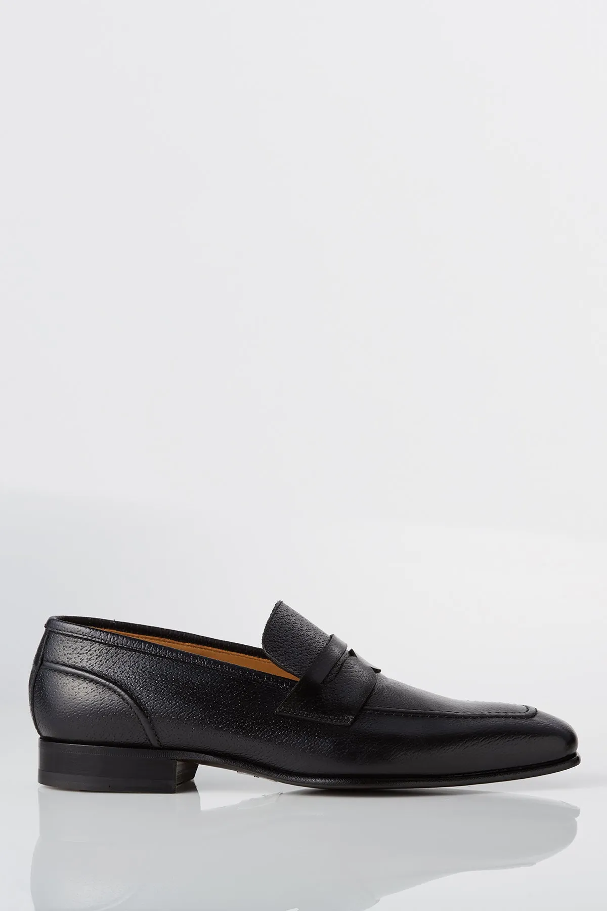 David August Leather Penny Loafer in Black Korean Trend Muscle Aid