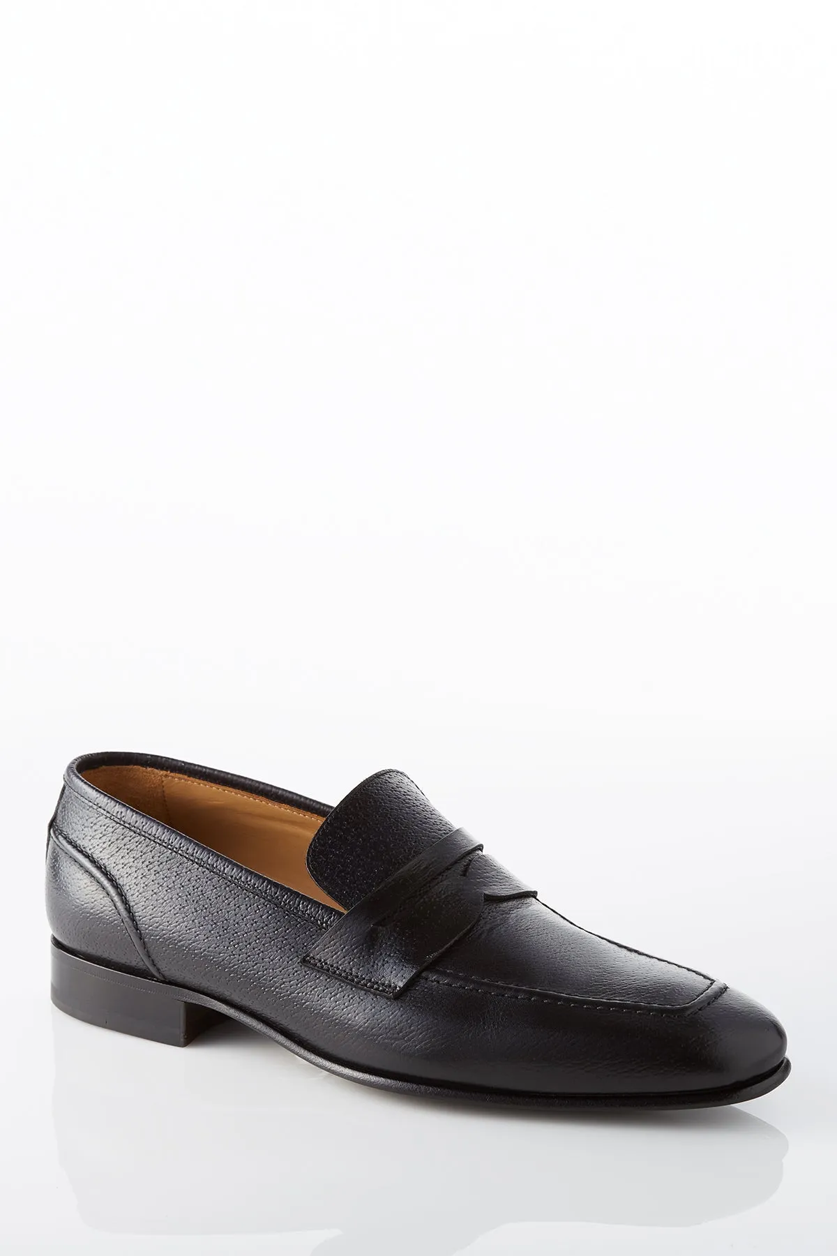 Buckle Fit Airflow Ventilation Channels David August Leather Penny Loafer in Black