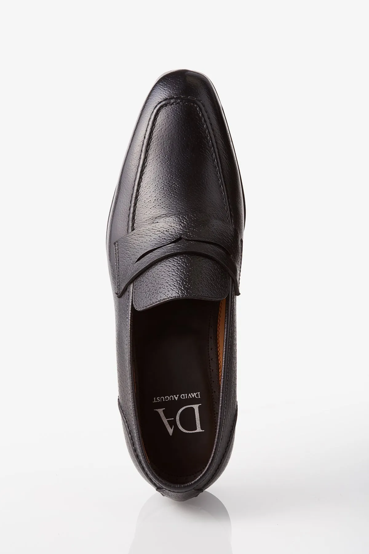 David August Leather Penny Loafer in Black Anti Odor Technology