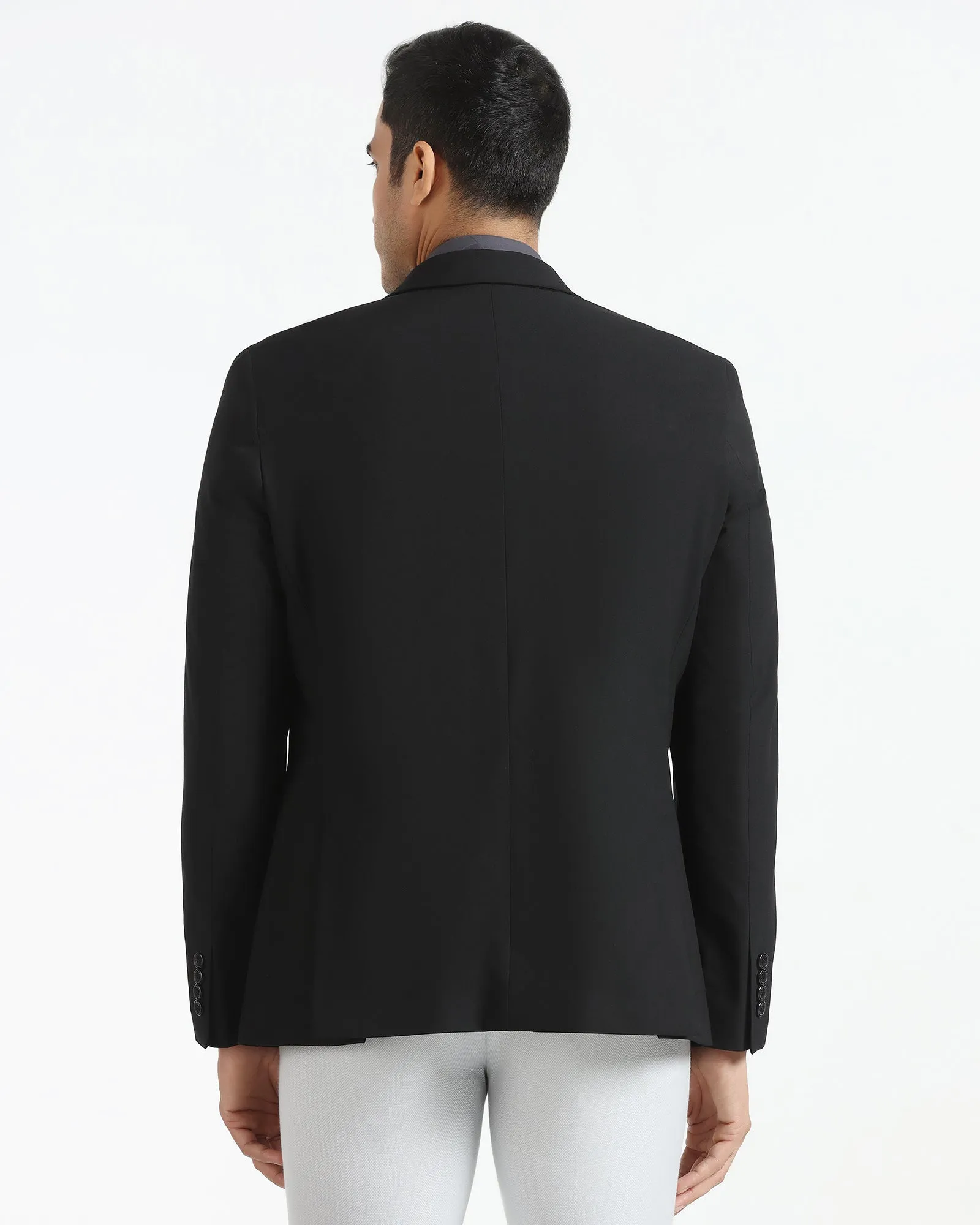 Formal Black Solid Blazer - Vacson Easy Care Finish