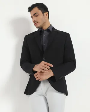 Formal Black Solid Blazer - Vacson Soft Cover