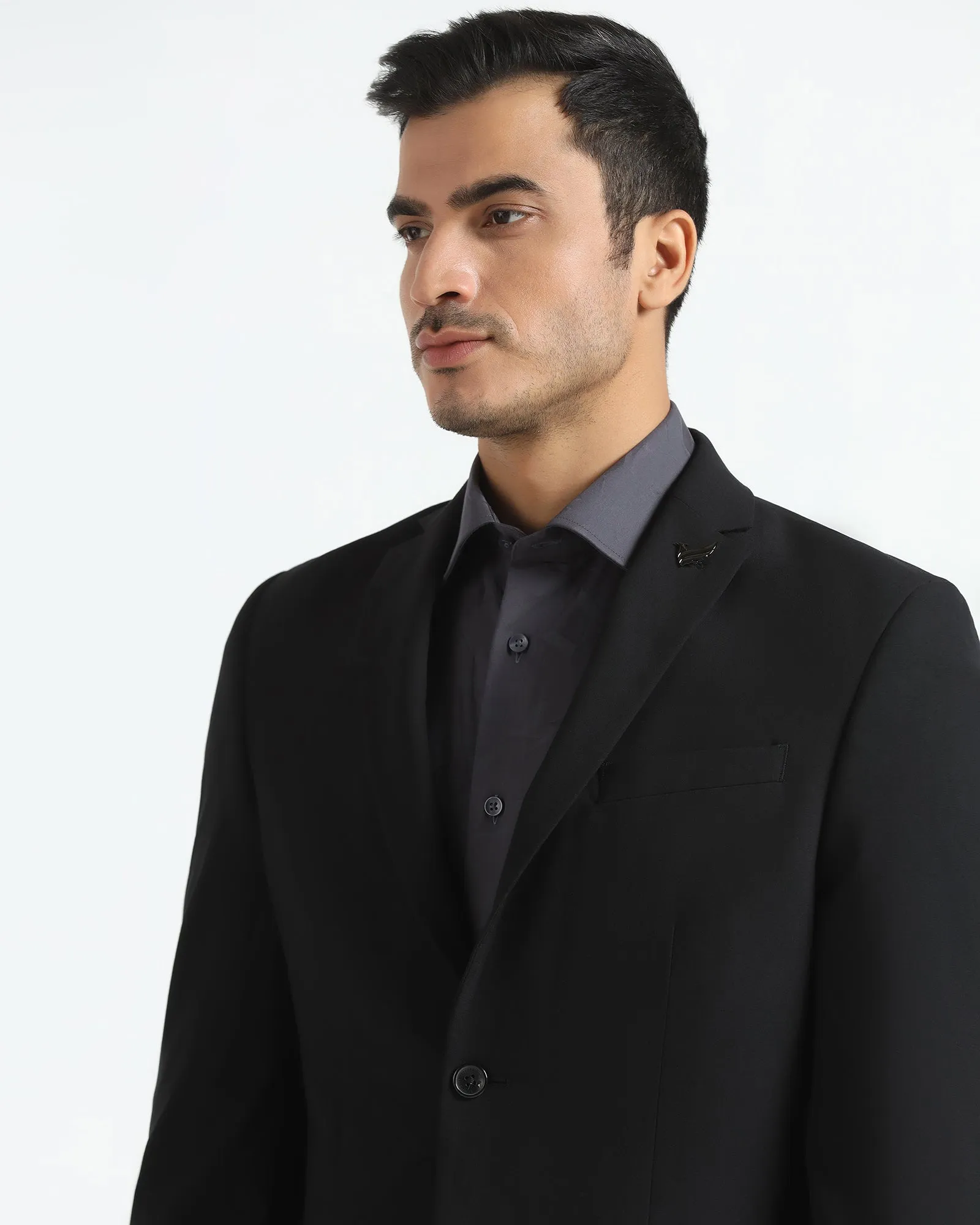 Tear Resistant Material Everyday Layer Style Formal Black Solid Blazer - Vacson