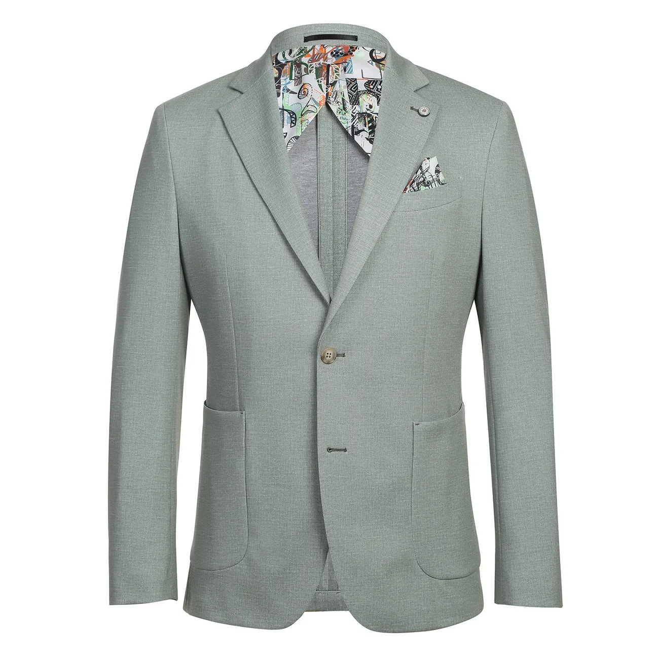Pellagio Light Green Men's Half Canvas Blazer PS24-4 Everyday Urban Style