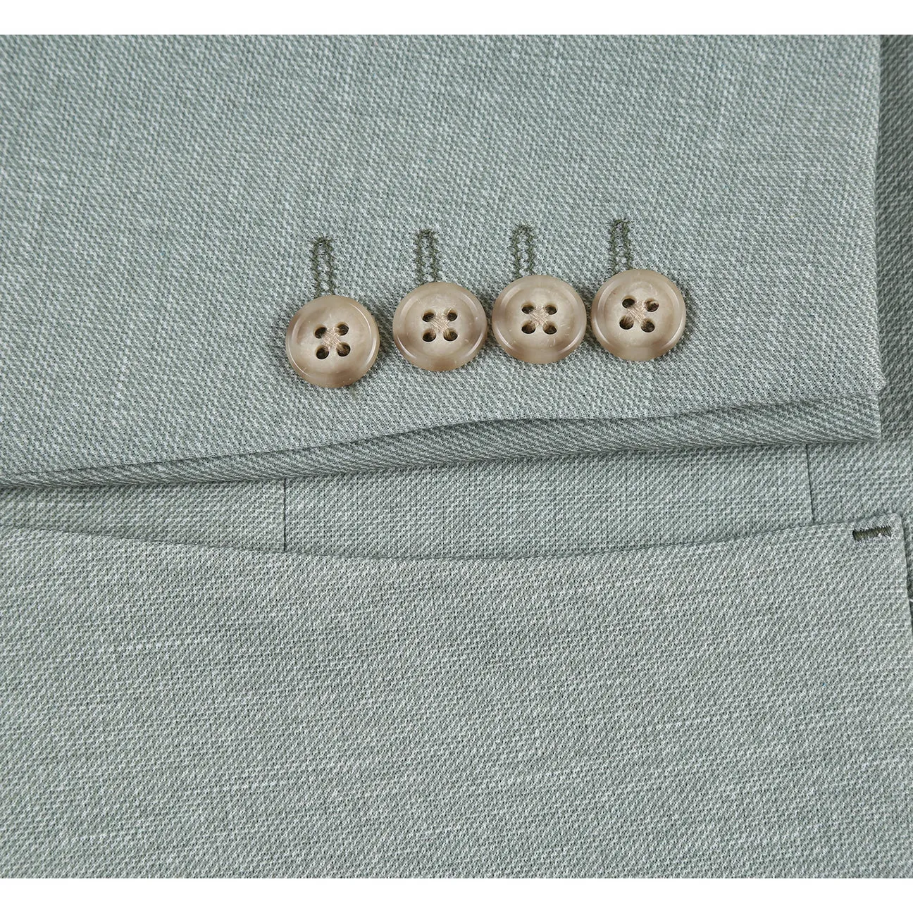 Compact Packable Feature Recycled Material Pellagio Light Green Men's Half Canvas Blazer PS24-4