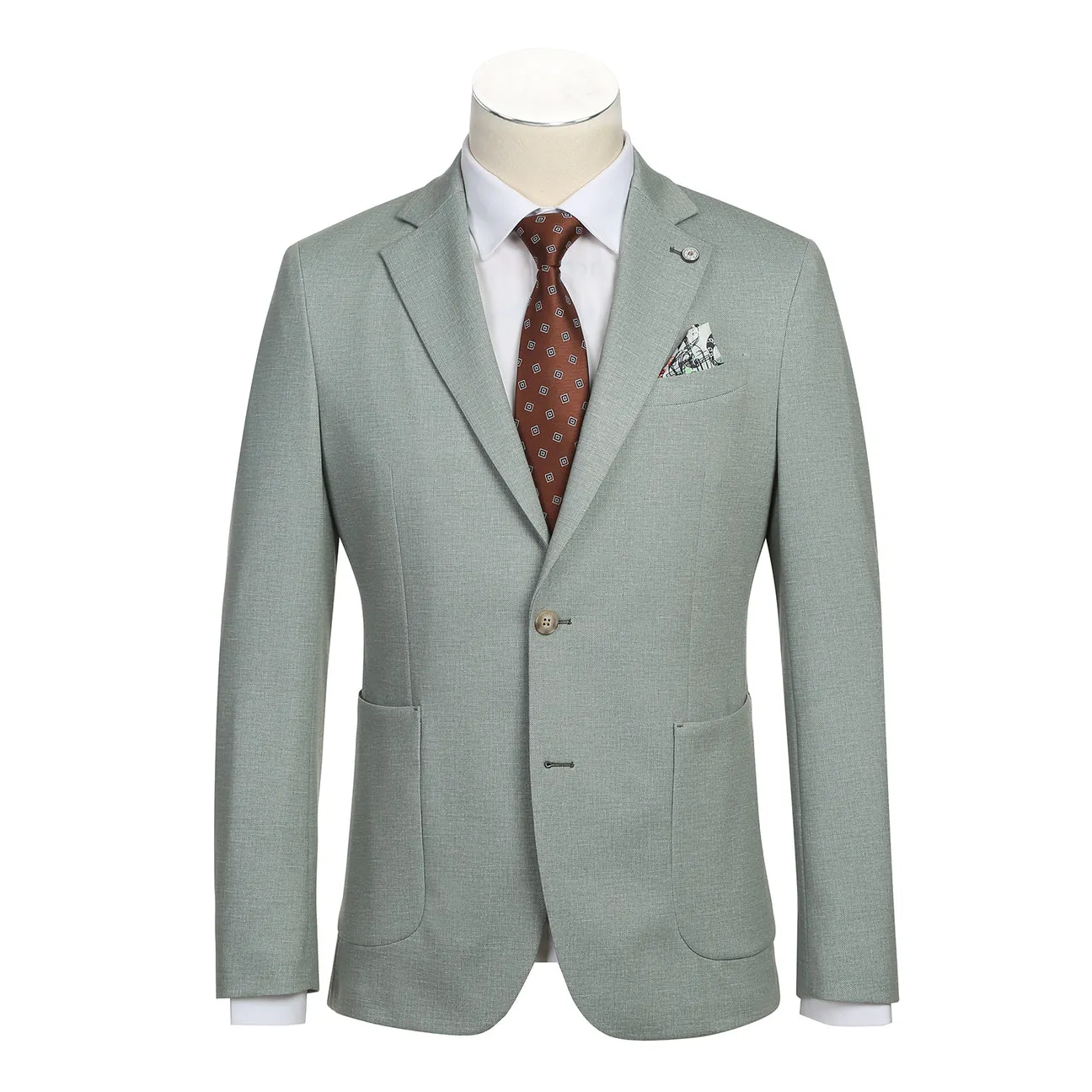 Pellagio Light Green Men's Half Canvas Blazer PS24-4 TearResistantFabric Casual Classic