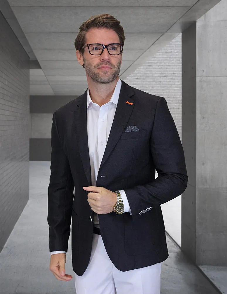 LANGLEY BLACK MODERN FIT BLAZER Shrink resistant Quilted Insulation