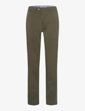 Fresh Fit Timeless Comfort Wear Brax Kapok Hi Flex Chino Pant in Olive