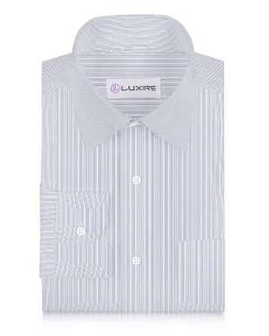 Casual Day Linen: Ink Blue White Hairline Stripes