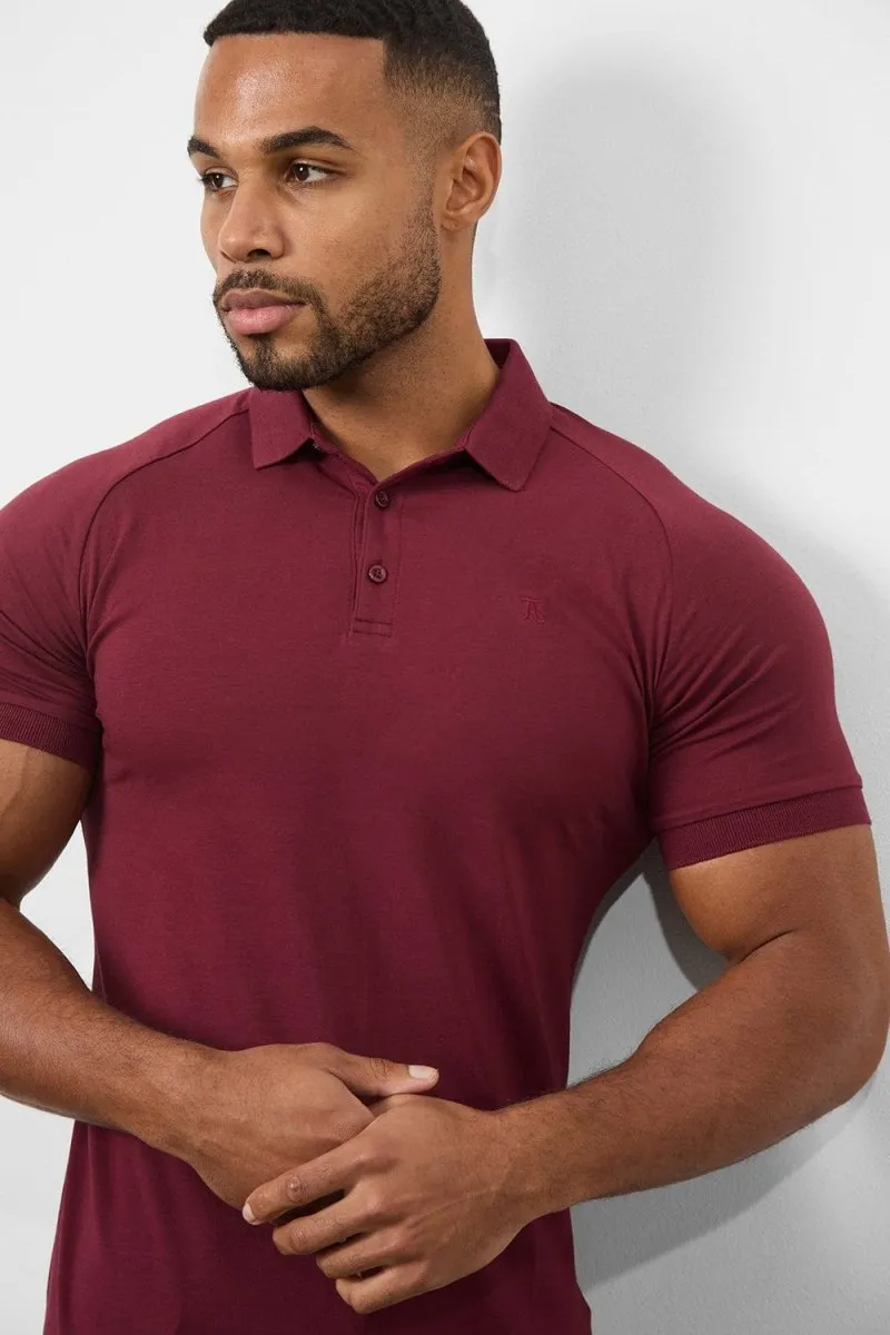 Cozy Look Athletic Fit Polo Shirt In Burgundy