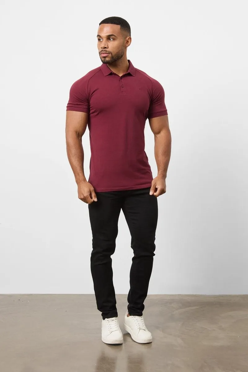 tailored look Athletic Fit Polo Shirt In Burgundy