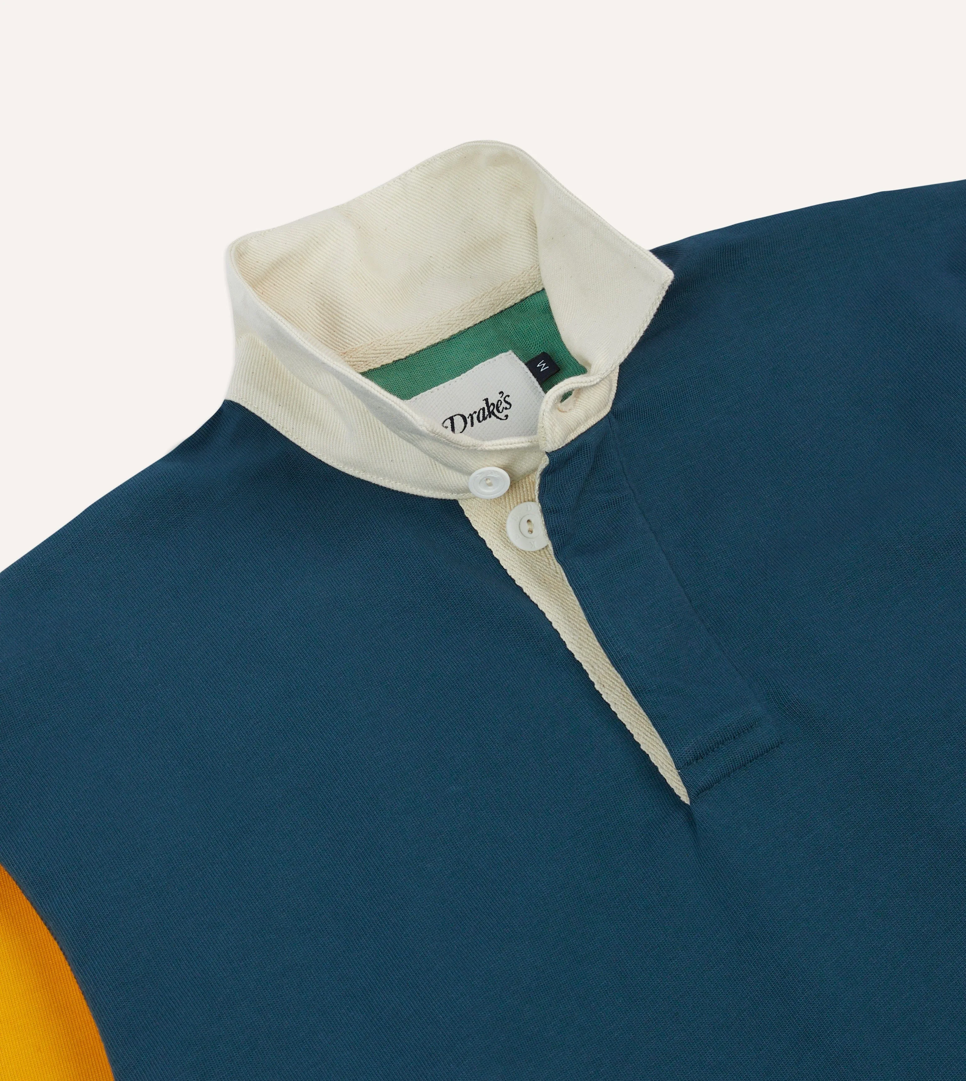 Navy, Yellow, Red and Green Colourblock Cotton Rugby Shirt Weekend Adventure Sophisticated Look