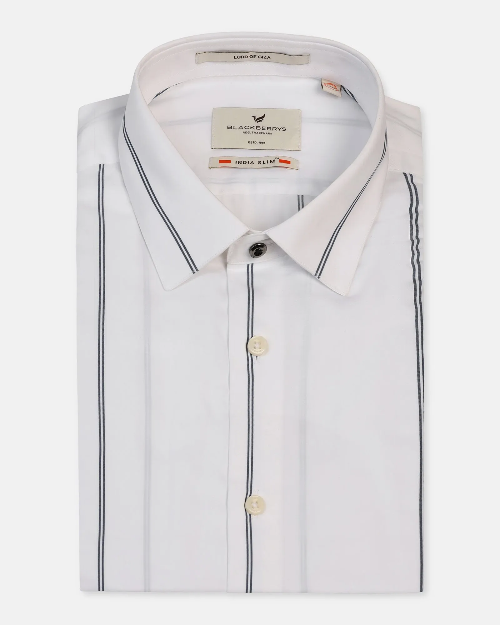Formal White Stripe Shirt - Swing Flexible Movement