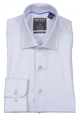 PROPER SHIRTINGS GRAY CONTEMPORARY FIT REGULAR CUFF P205ET0R-GRY Custom Fit Non Iron