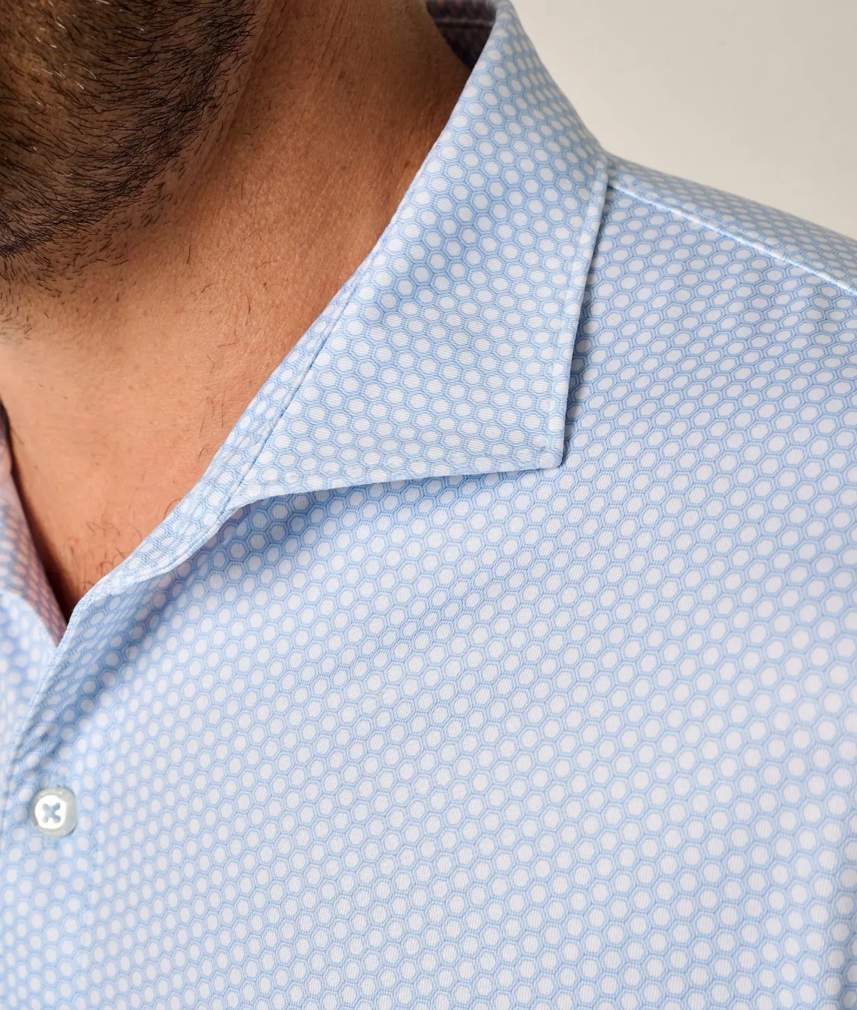 Performance Jersey Polo - Hex Print LowMaintenance Fabric Tagless Collar