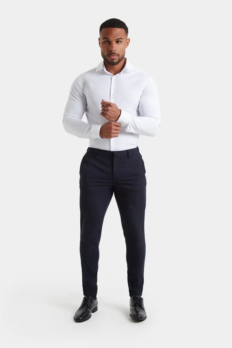Linen blend Ultimate Wear Athletic Fit Essential Pants in Navy
