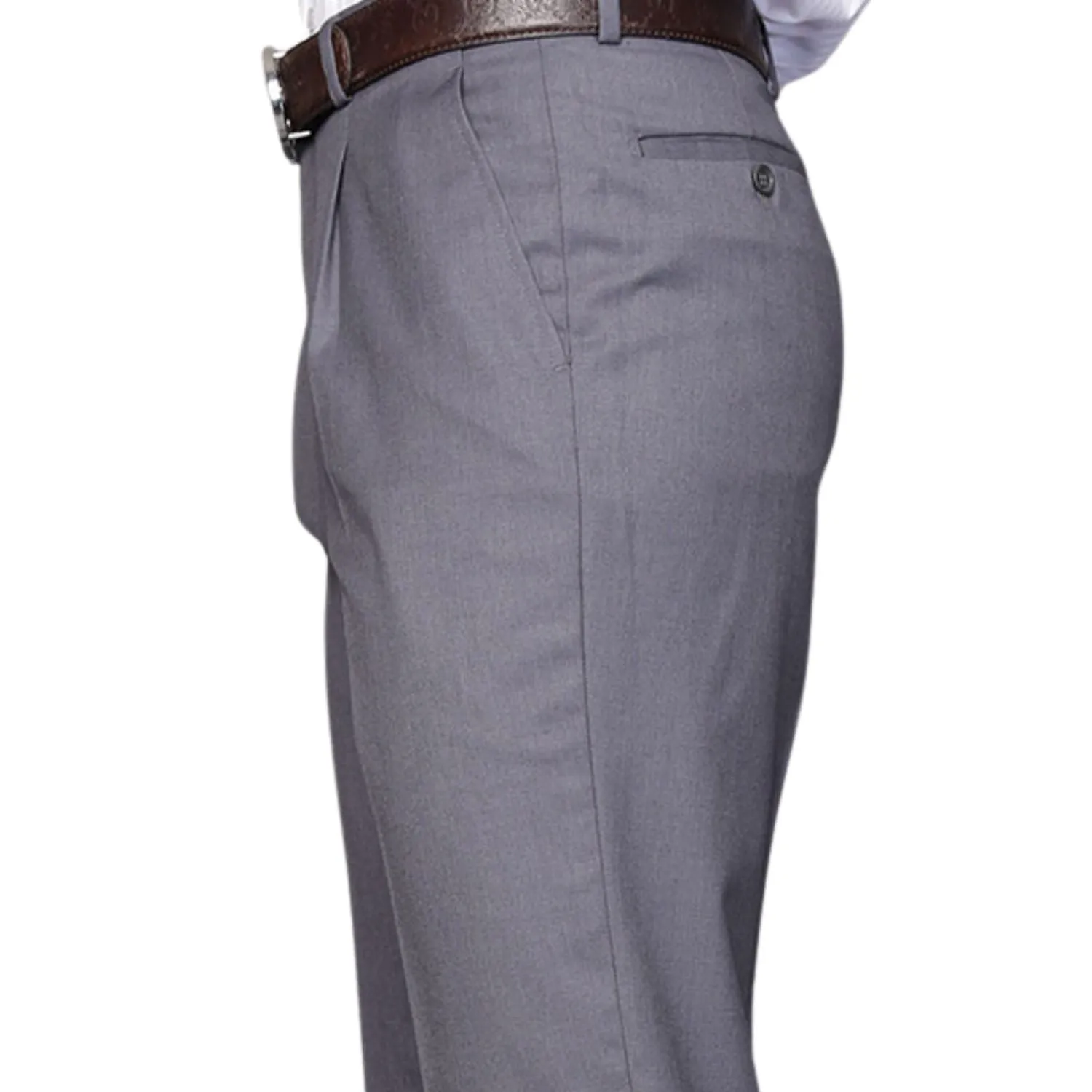 Dubhe Collection: Charcoal Pleated Wool Pants Stretchable Comfy Active