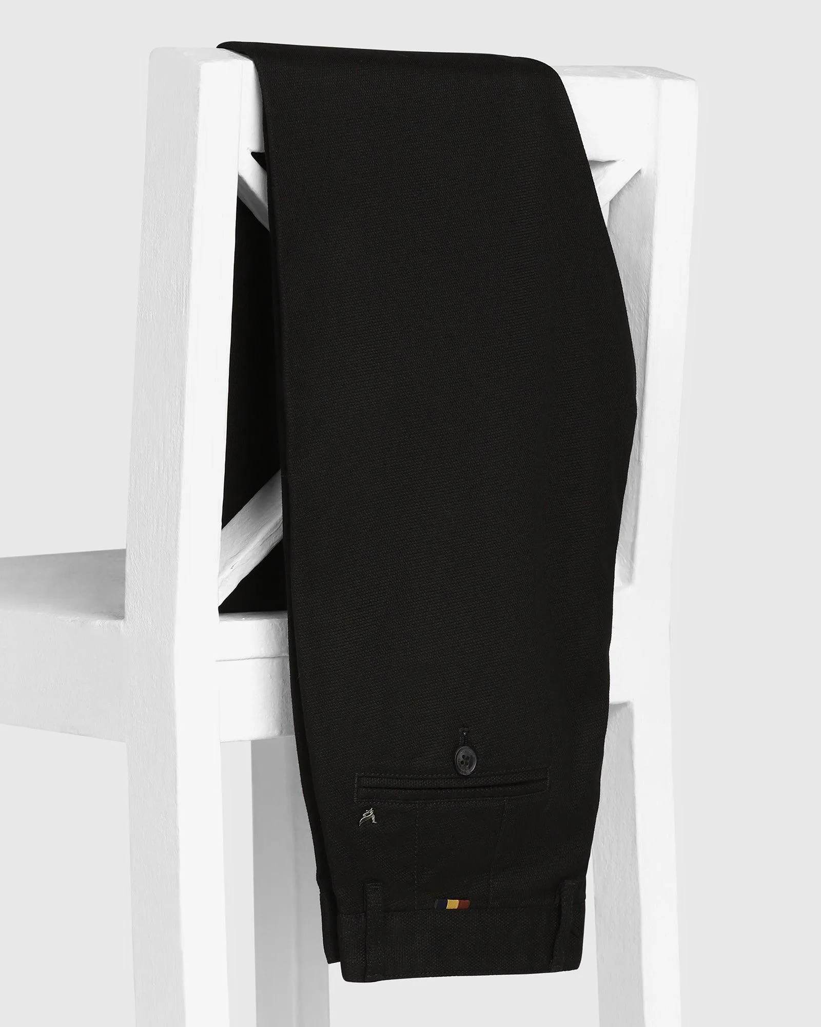 Slim Fit B-91 Casual Black Textured Khakis - Altus Soft Feel Comfort Wearable