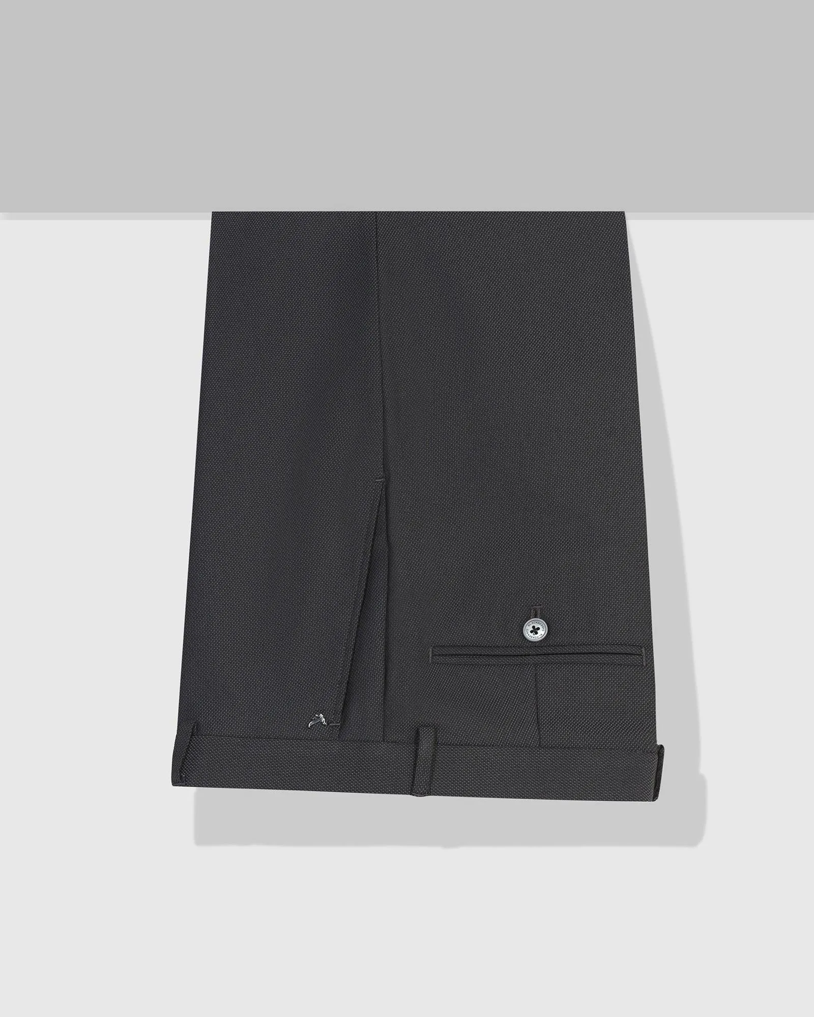 PermeableCloth Straight B-90 Formal Black Textured Trouser - Luna