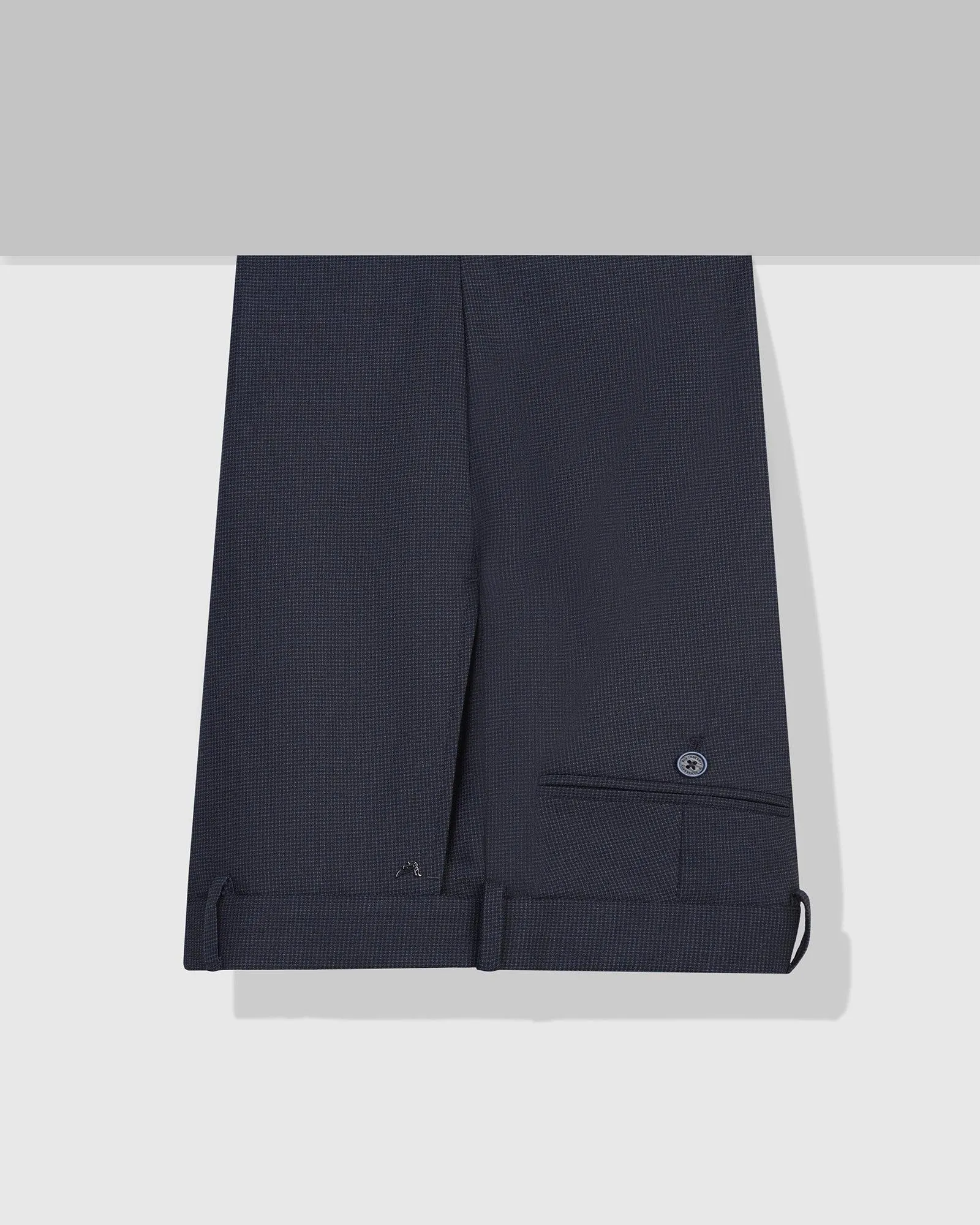 Minimal Bulk OdorResistantFinish Slim Fit B-91 Formal Navy Textured Trouser - Ford