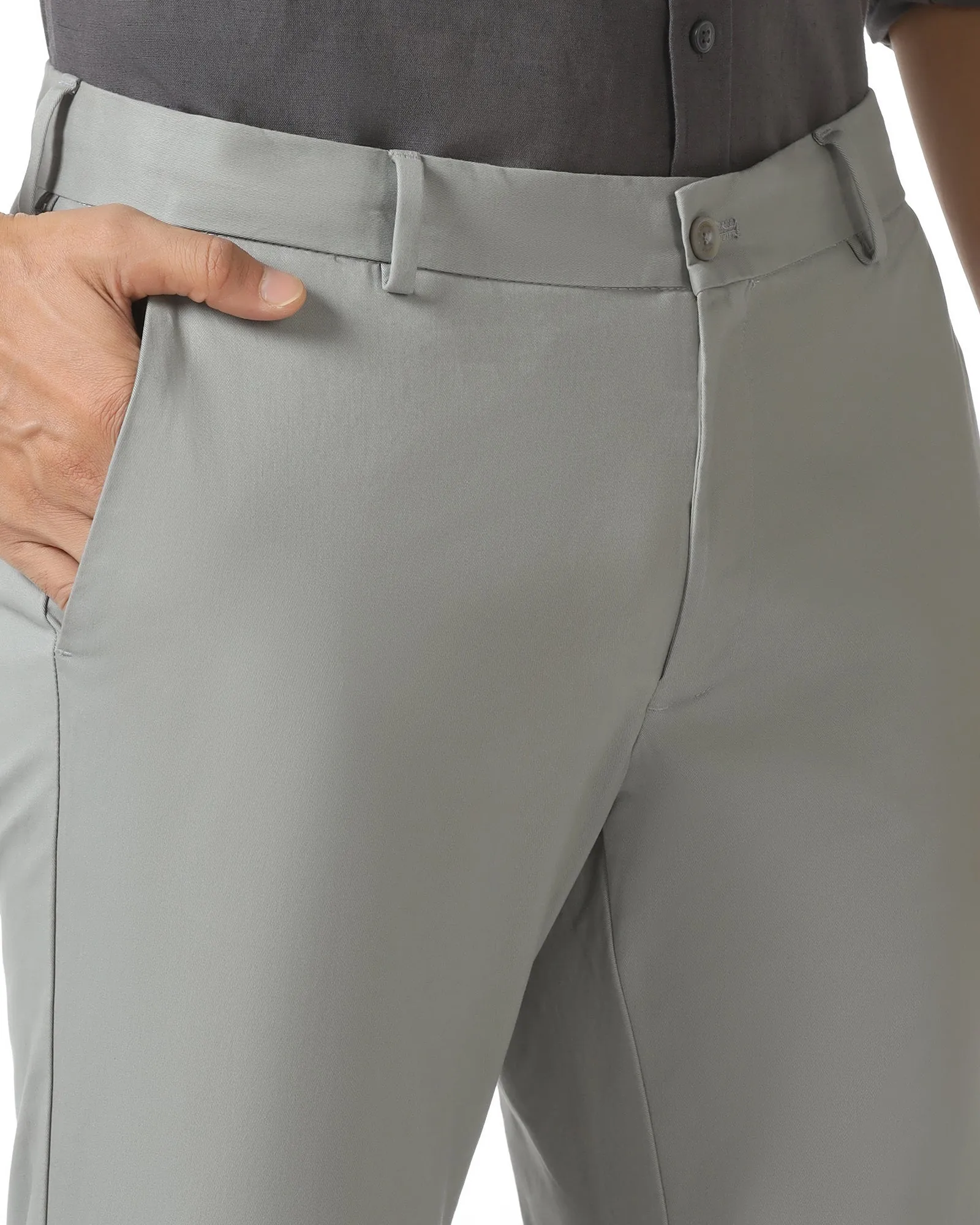 Grey Solid Khakis - Mario Street Active