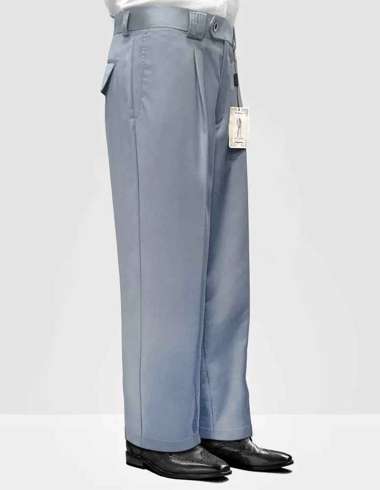STEEL BLUE WIDE LEG DRESS PANTS Relax Mode Lightweight Material