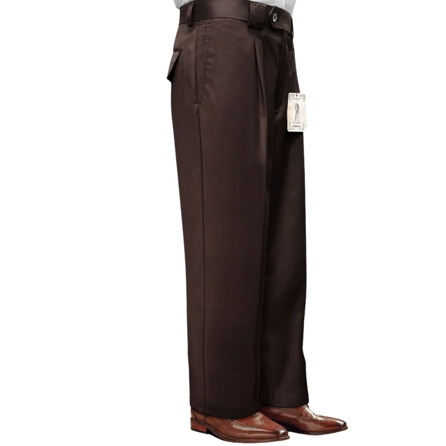 Simple Comfort Wear Centauri Collection: Brown Wide-Leg Pants