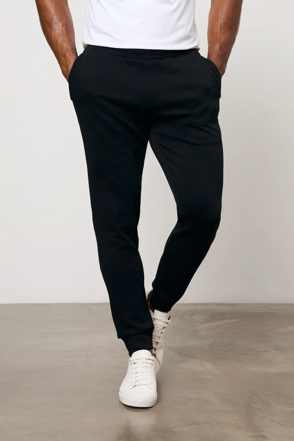 LightweightInsulation Interlock Sweat Jogger in Black