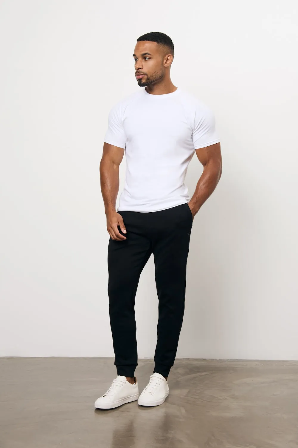 Layer Fit Interlock Sweat Jogger in Black