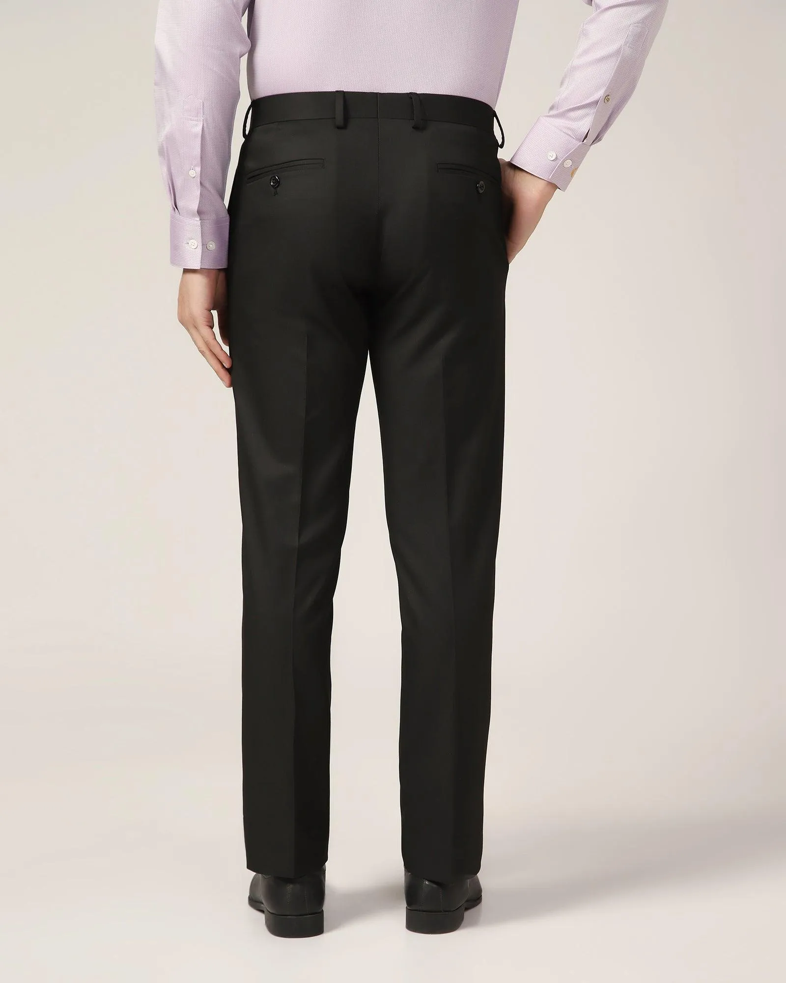 Functional Comfort Slim Comfort B-95 Formal Black Solid Trouser - Kenva