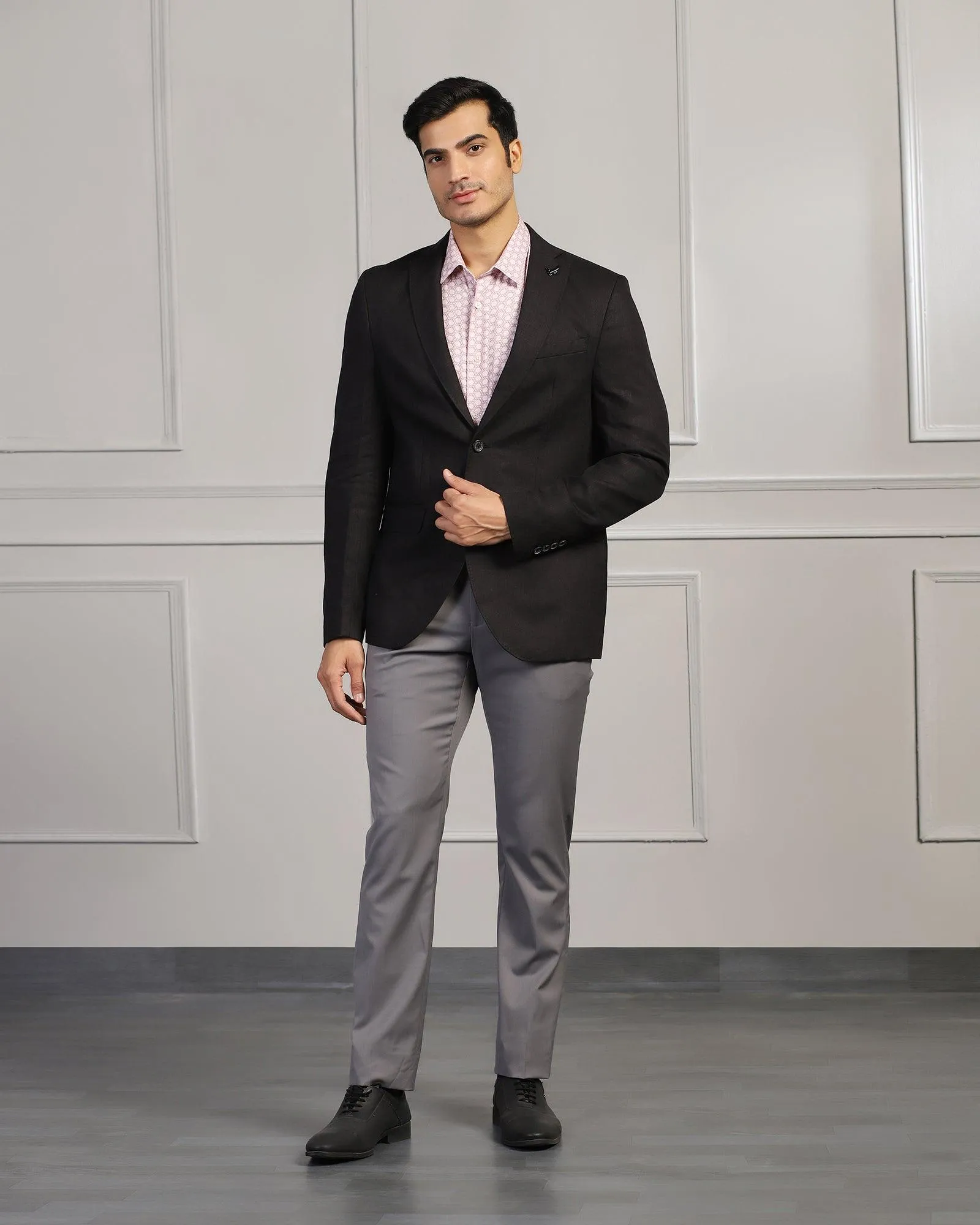 Modular Layering Linen Formal Black Solid Blazer - Jonah