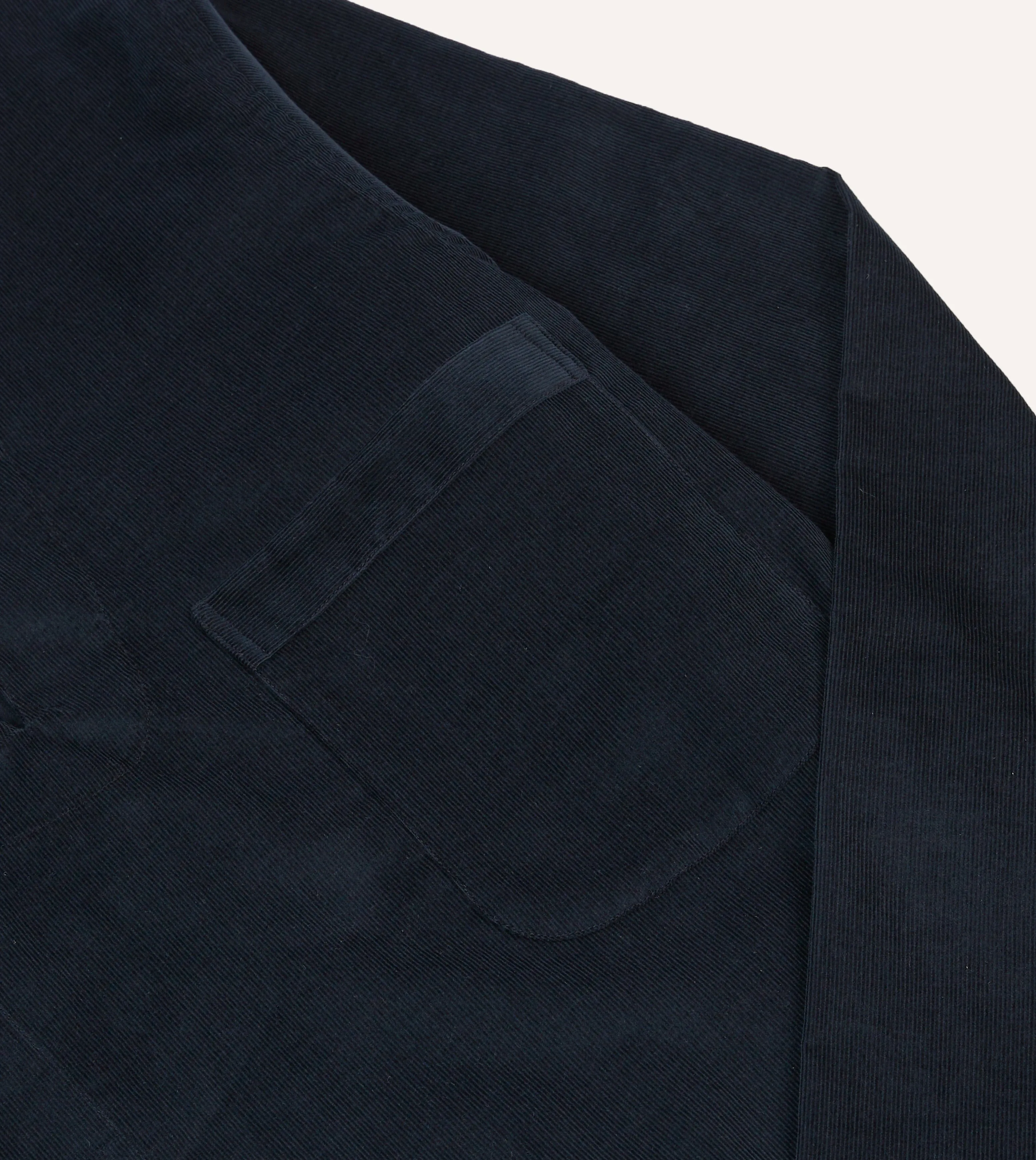 Flexible Shoulder Construction Navy Needlecord Smock