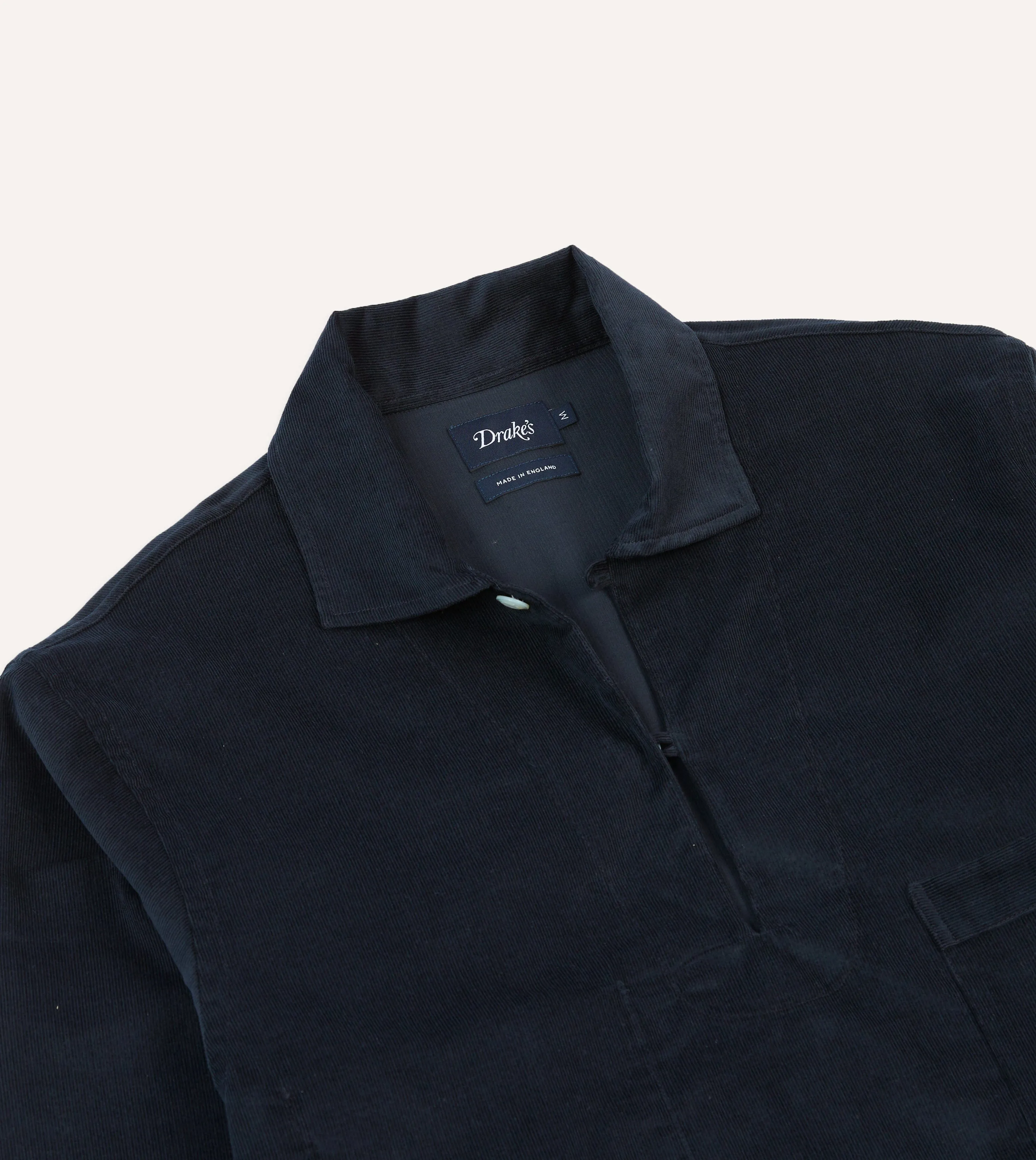 Navy Needlecord Smock Tailored Silhouette