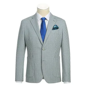 Pellagio Men's Half Canvas Blazer Blue White PS24-9 Layer Friendly Shape AdjustableCuffs