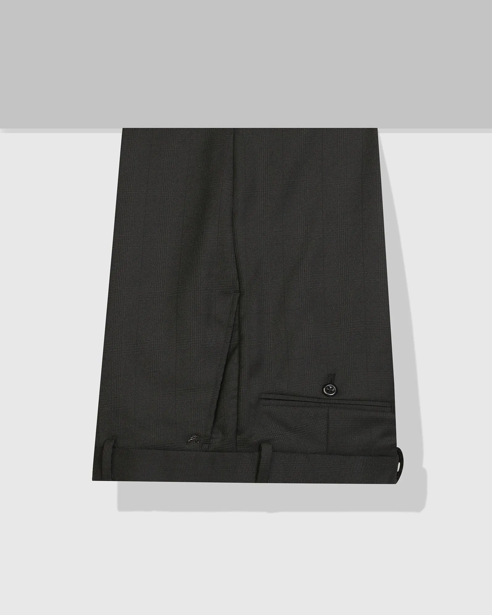 Comfortable Leg Fade Resistant Dye Slim Comfort B-95 Formal Black Check Trouser - Optimus