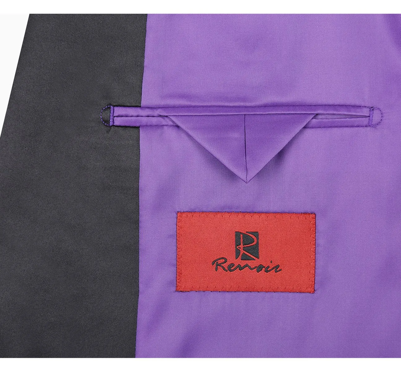 All weather Alessandro Vitello by Renoir Purple Slim Fit Peak Lapel Tuxedo Blazer With Embroidered Pattern 290-3