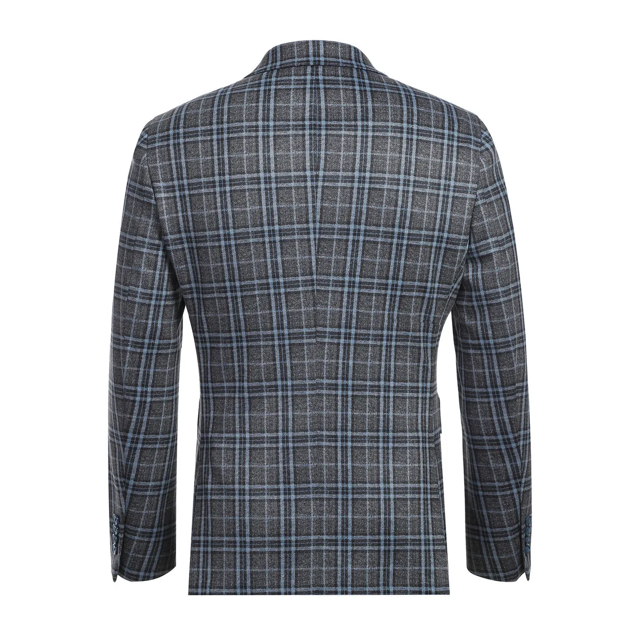 Pellagio Men's Half Canvas Blazer Gray Blue PF23-1 High Collar Style Frictionless Inner Layer