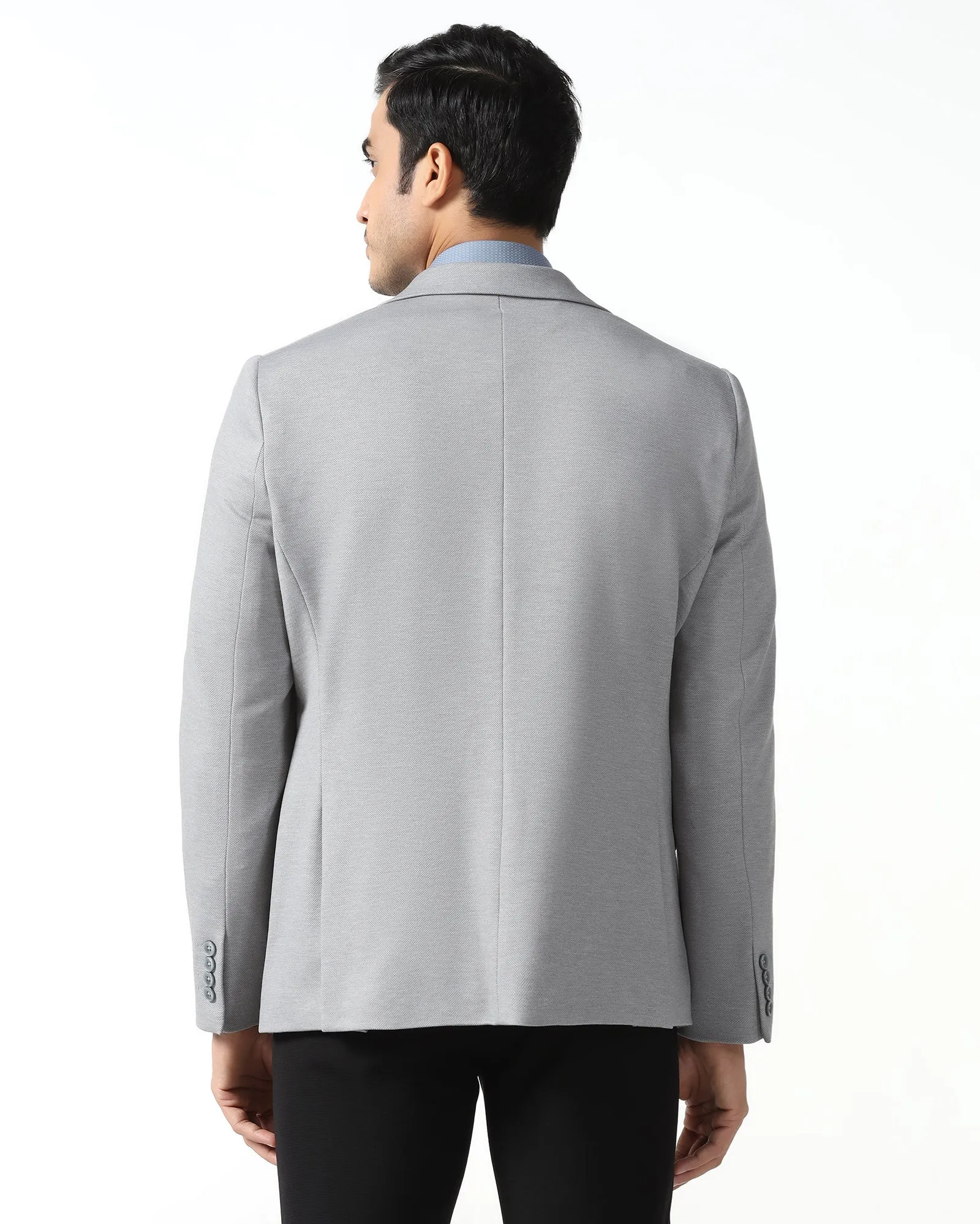 WeatherproofZipper Easy Care Fabric Light Grey Textured Blazer - Walker