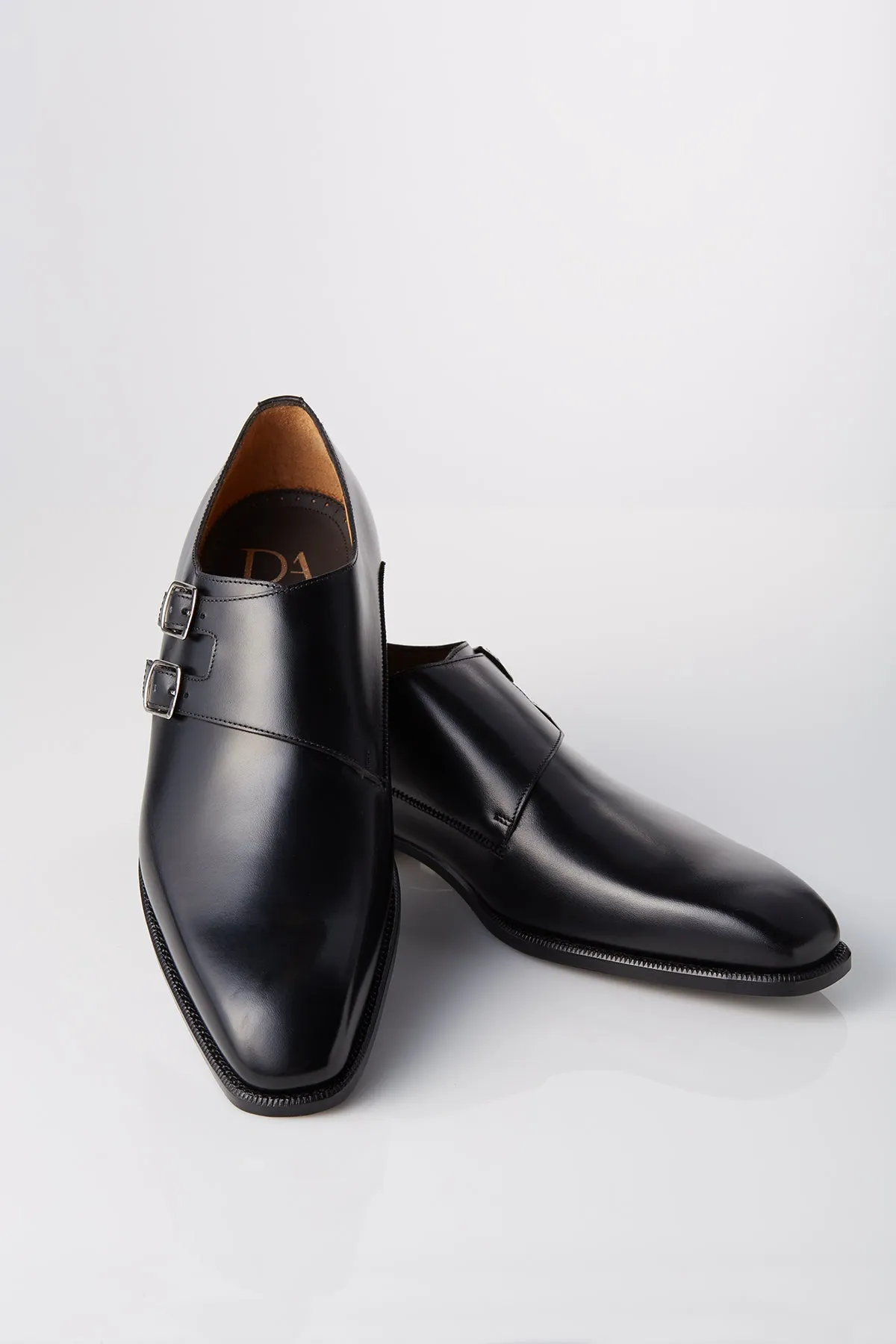 Light Step Foot Glow David August Leather Double Monk-strap Shoes in Black