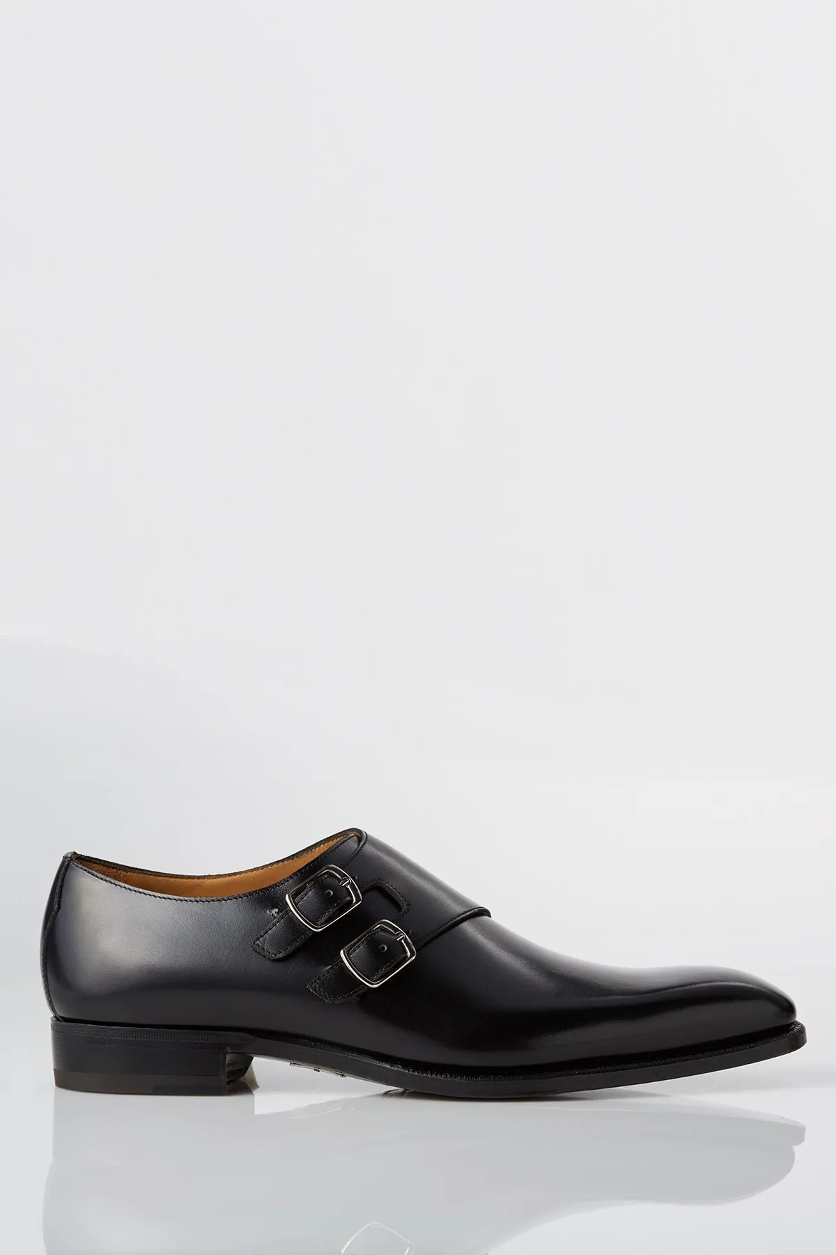 Lace Tie Cotton Touch David August Leather Double Monk-strap Shoes in Black