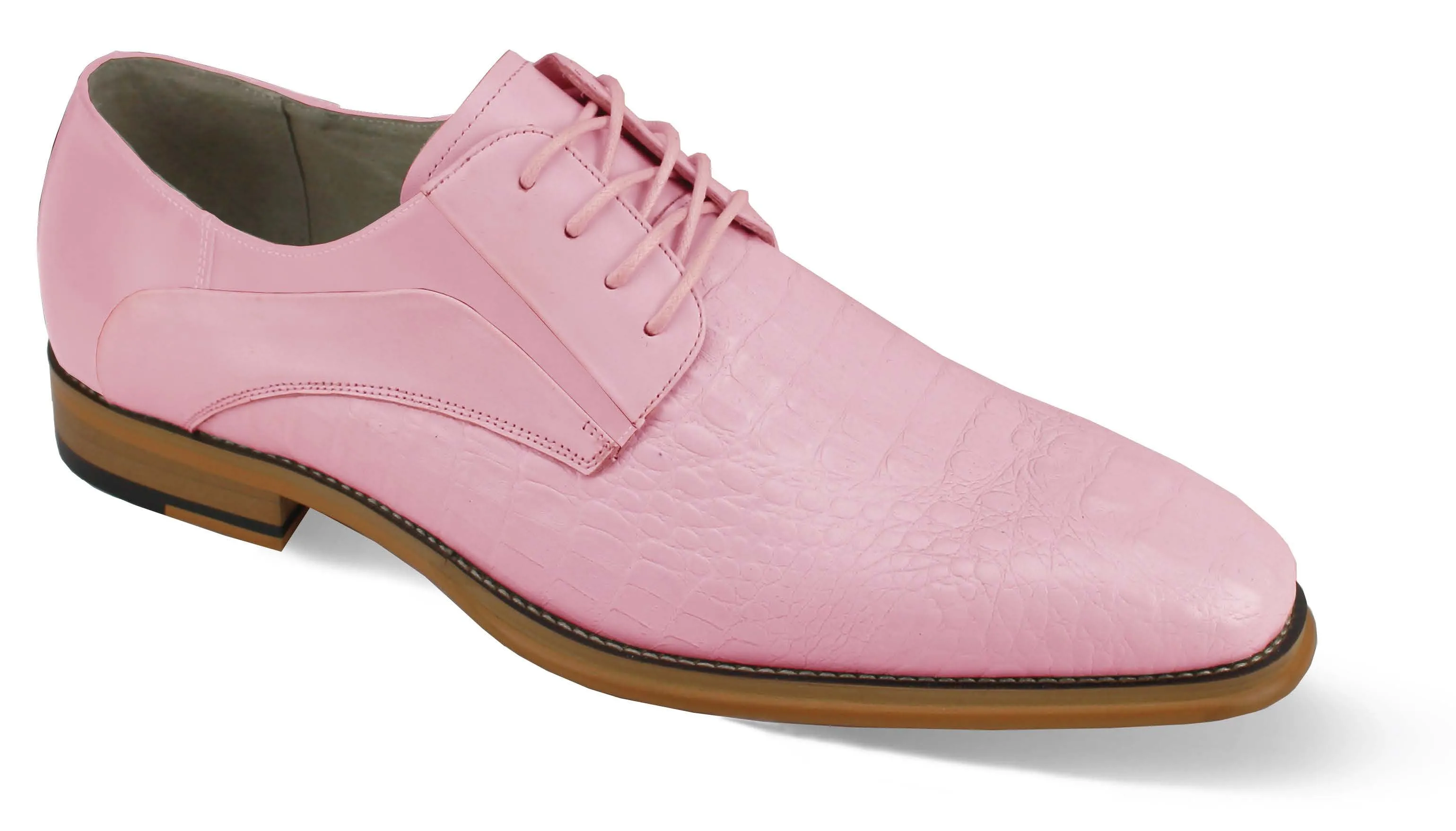 Game Fit Luxe Allure: Pink Crocodile Inspired Leather Lace Dress Shoes