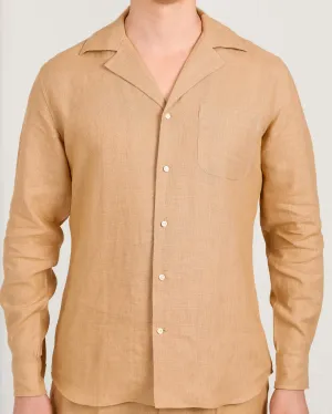 Camp Collar Shirt in Golden Linen Casual Footwear