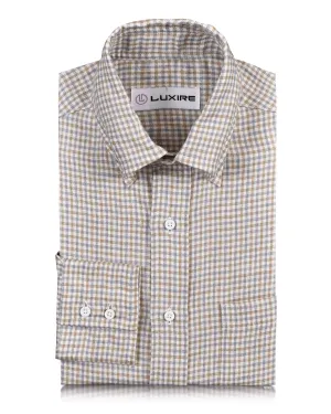 Linen: Bronze Silver Mini Checks Farm Glow Night Charm