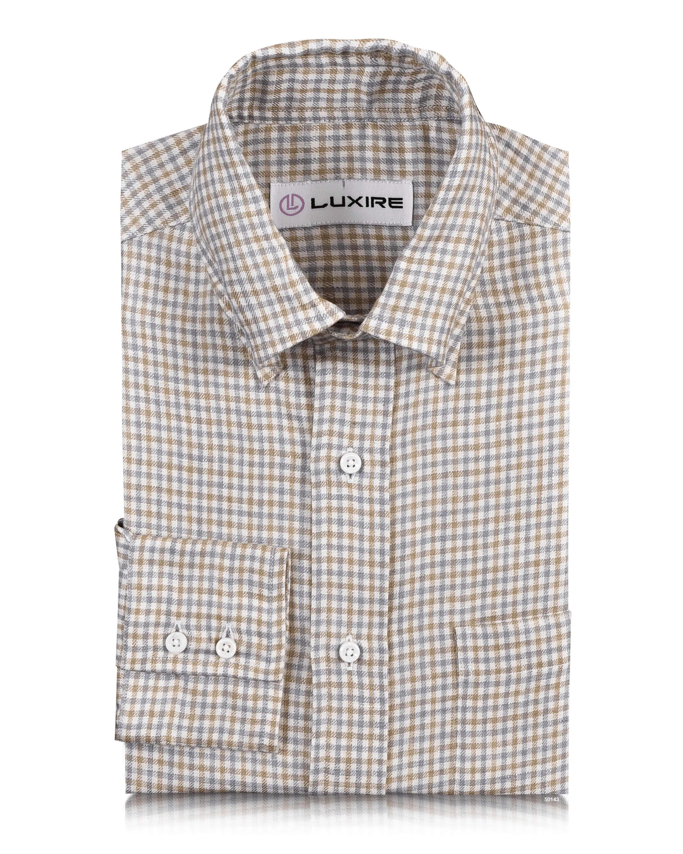 Linen: Bronze Silver Mini Checks Farm Glow Night Charm