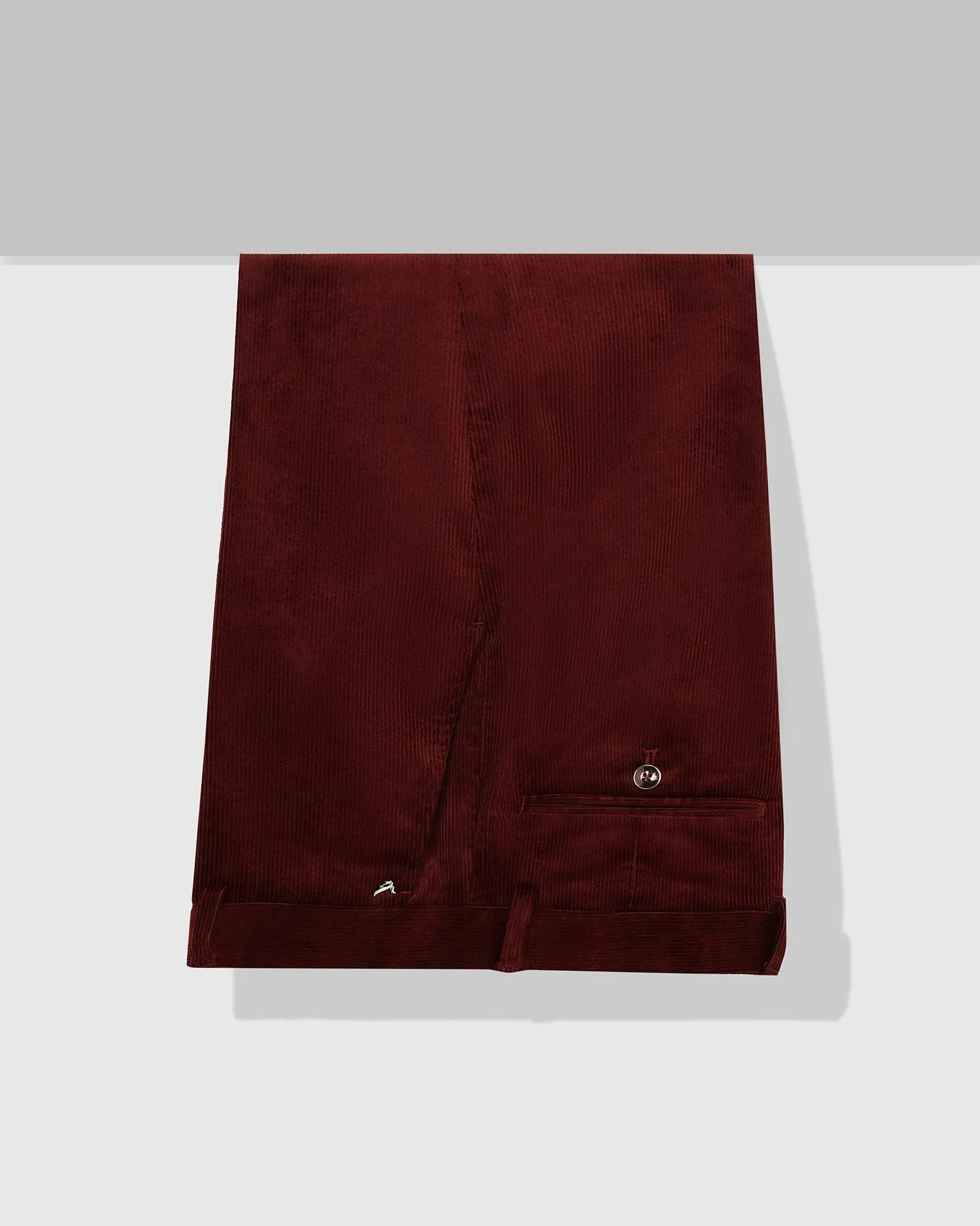 Slim Comfort B-95 Formal Wine Solid Trouser - Corduroy Simple Silhouette Odor Control Treatment